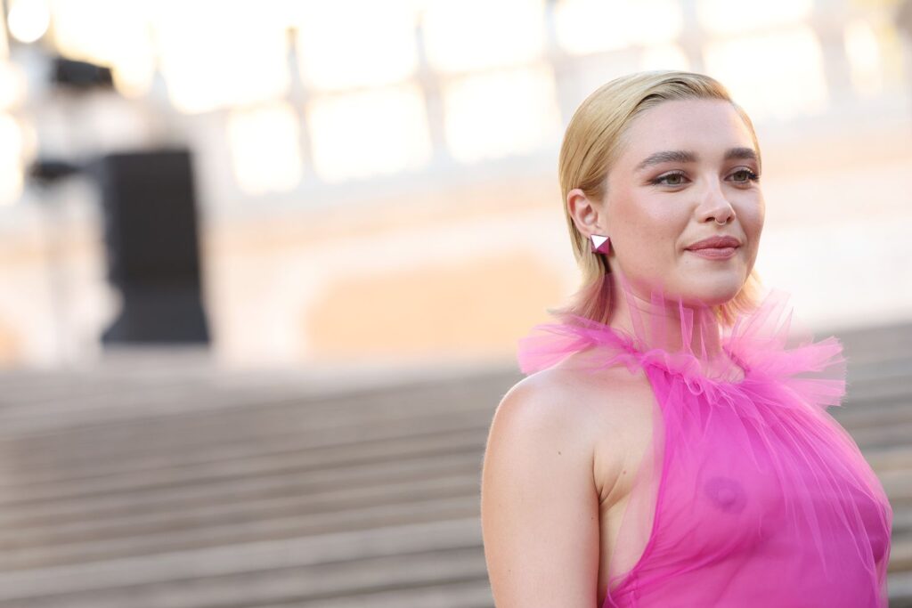 Confronting Toxicity and Elevating Discourse : Florence Pugh Pink Dress