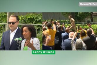 A statue was unveiled in honor Lenny Wilkens.