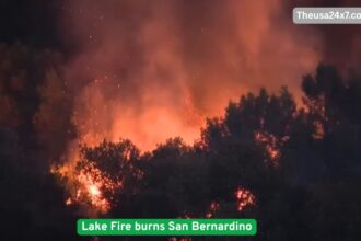 Fire at Silverwood Lake San Bernardino County