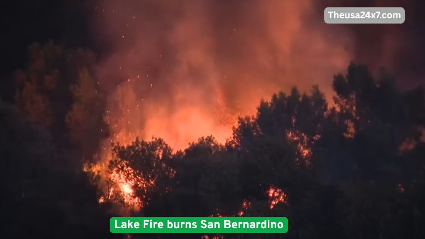 Fire at Silverwood Lake San Bernardino County